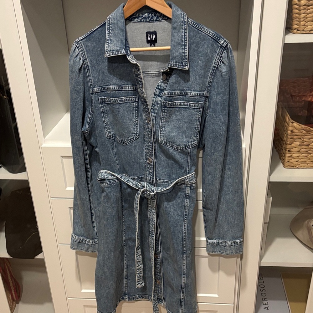 GAP Blue Belted Denim dress
